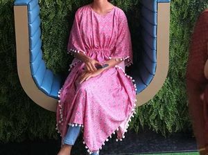 Pink Floral Kaftan Kurta