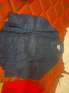 White Linen Band Collar Shirt
