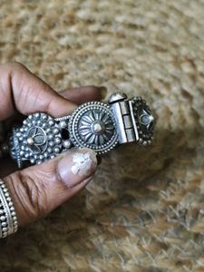 Silver Replica Antique Look Kada Bangle