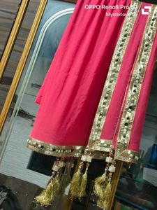 Elegant Pink Kurta  Plazo  with dupatta Set