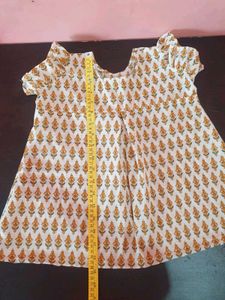 White &amp; Yellow Printed Dress