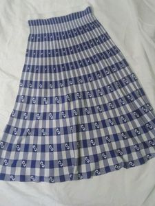 Price Drop !Checked Blue N White  Wool Long Skirt
