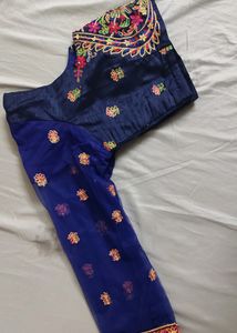 Chiffon Saree, Like New, Long Sleeve Blouse