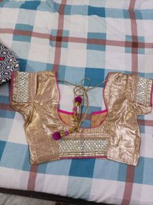 Rose Pink Georgette Saree With Pearls Border