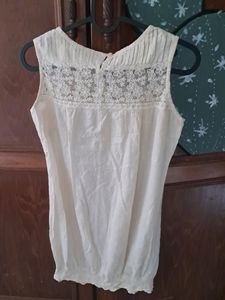 Sleeveless Top With Lace Cut-out