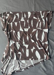 Cocoa Brown Top - Metallic Side Brooch