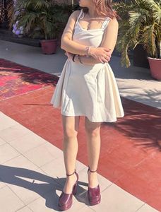 Draped White Mini Dress