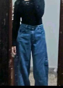 Wide Leg Denim Jeans SARFARAAS