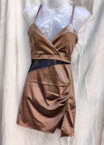 91511. Elegant Brown Mini Dress