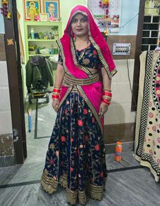 # Self Stitched Lehenga blouse With Dupatta