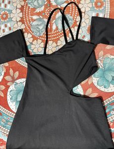 Black One-Shoulder Mini Dress