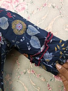 Kids Cotton Frock With Frills,Pintex,and Lace