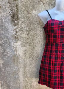92. Red Plaid Dress