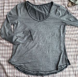 Gray Long Sleeve Top