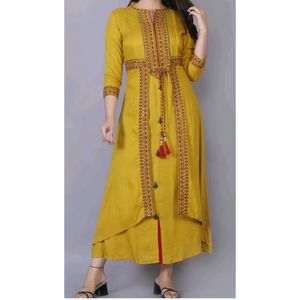 Kalini Yello Embroidery Kurti♥️