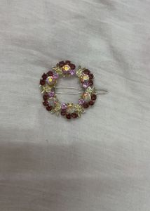 Vintage Circular Wreath Rinestone Hair Clip