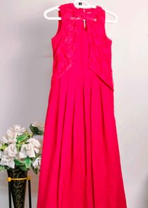 Pink Dress with Lace Vest