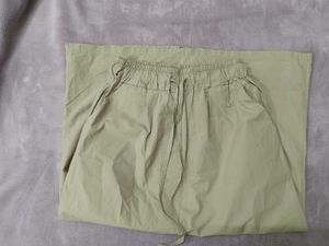 olive green a line skirt