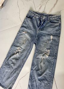 Ripped Wide Leg Jeans
