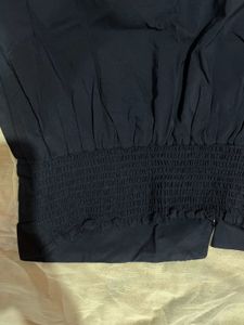 Navy Blue Flared Sleeve Top