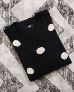 Cute Black Polka Dot Sweater