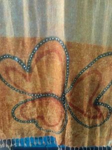 Orange Beaded Scarf
