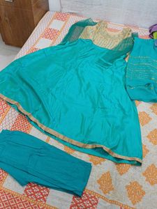 Teal Anarkali Kurta Set