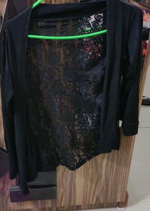 Half Net Black Shrug