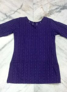 Purple Striped Short Kurta 💜