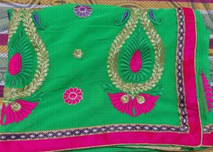 Green Embroidered Saree