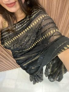 Designer saree Black sequin customised