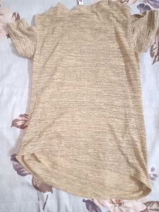 Cute Beige Cut-Out Sleeve Top