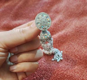 White Silver Jhumki