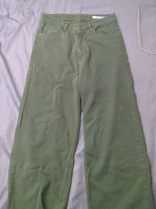 Green Wide Leg Jeans