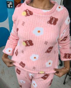 Cute Bear Print Pajama Set