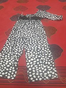 Black &amp; White Polka Dot Jumpsuit