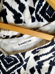 Black &amp; White Print Mini Dress