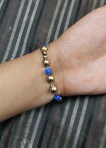 Beaded Bracelet Set - Blue &amp; Gold