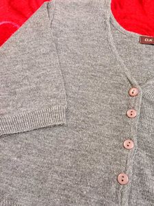 Gray Knit Cardigan/blouse
