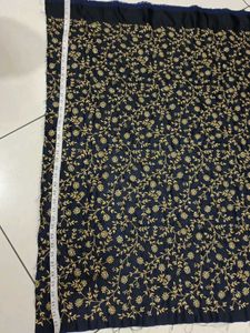 Embroidered Navy Blue Dress Material