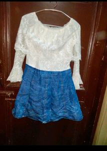 Women Dress Net Design Denim