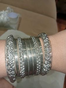 Silver Oxidised Bangles