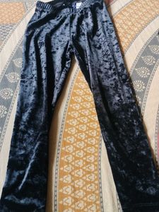 Black Velvet Shrug And Pant Set