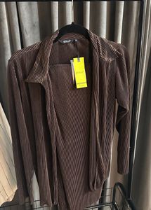 Brown Plisse Co-ords Set | M size
