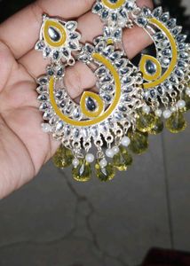 Statement Kundan Chandbali Earrings