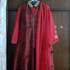full length 3 piece printed dress