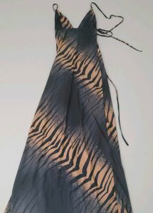 Stylish Zebra Print Maxi Dress