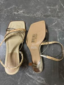 Strappy Straw Heels