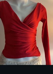 Red Long Sleeve Top