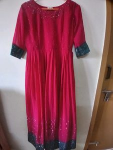 Pink Embellished Midi Dress